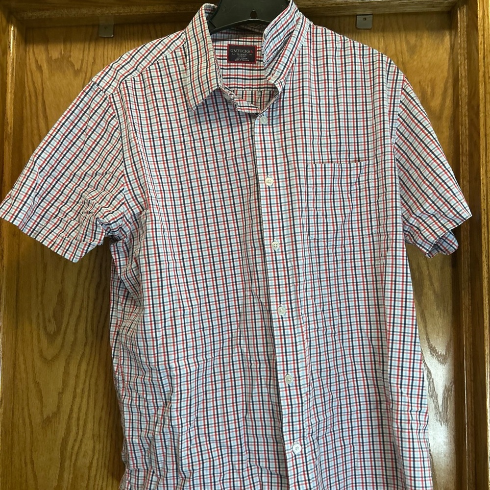 UNTUCKit Shirt Men’s XL Plaid Short Sleeve Button Down Untucked Fit Casual - Picture 3 of 8